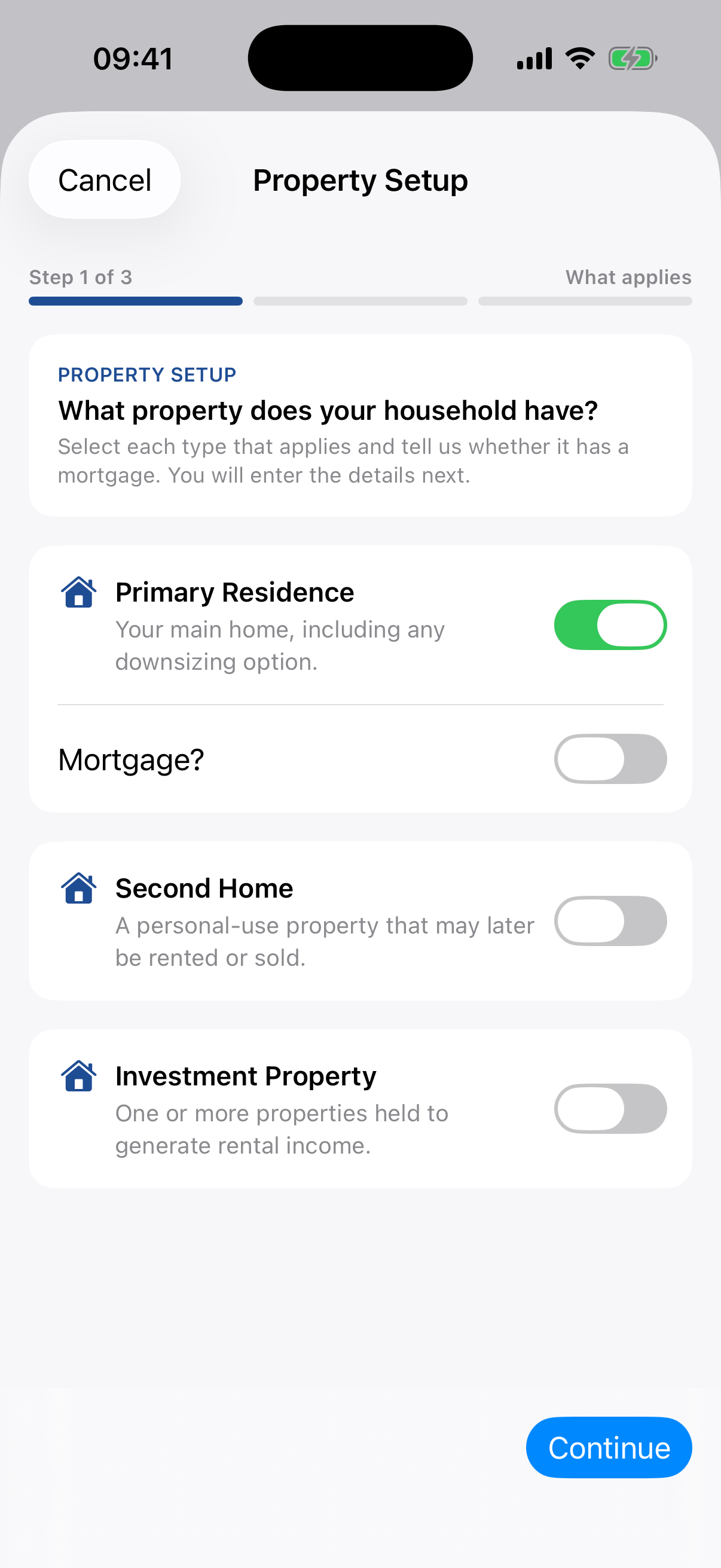 Property Setup wizard